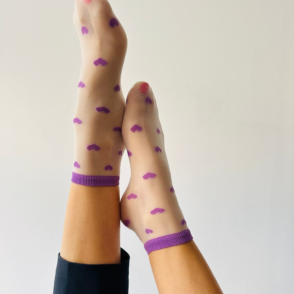 chaussettes cœur femme Louise portées