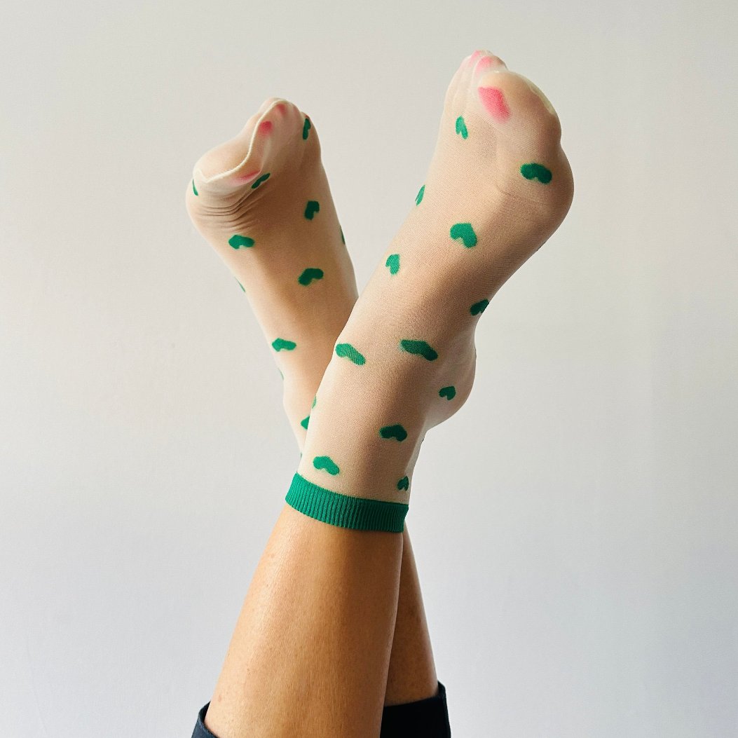 socquettes fantaisie femme à petits cœurs Louise Sockette