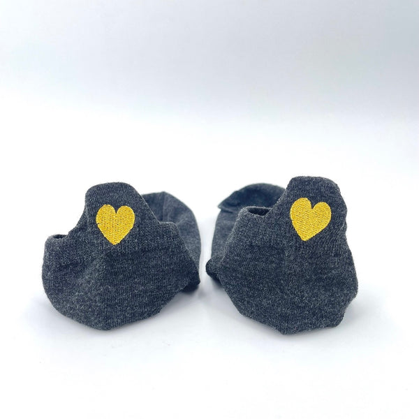 Manon - Lot de 5 paires coeur brodé fil doré