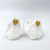 Manon - Lot de 5 paires coeur brodé fil doré