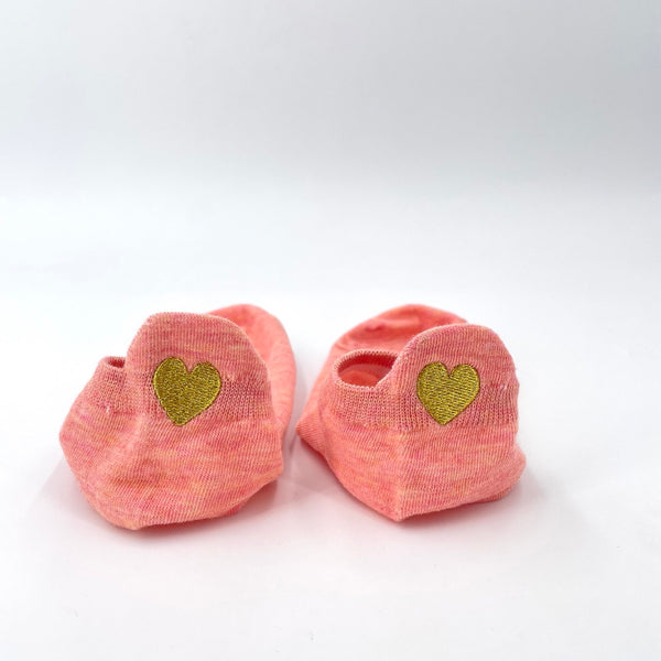 Manon - Lot de 5 paires coeur brodé fil doré