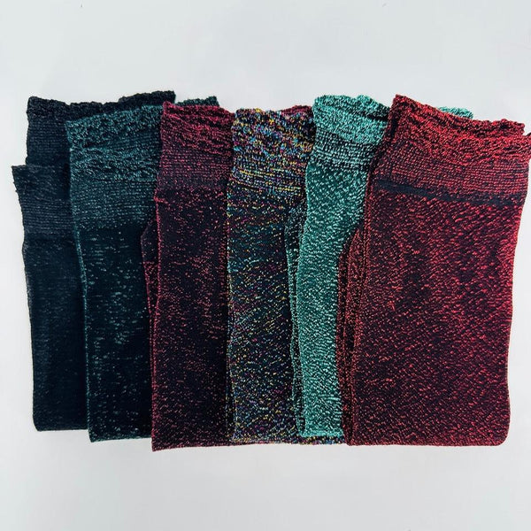 Léa - Lot de 6 chaussettes fantaisie paillettes