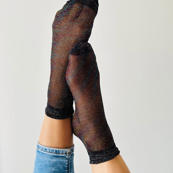 Léa - Lot de 6 chaussettes fantaisie paillettes