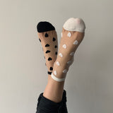 chaussette fantaisie coeur femme noir