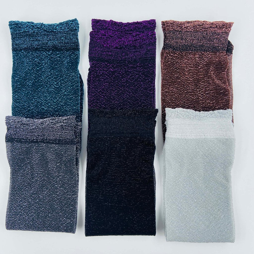 Léa - Lot de 6 chaussettes fantaisie paillettes